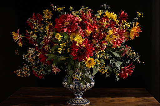 Stillleben mit Dahlien und Sonnenlicht (XL) Signierte und nummerierte limitierte Auflage