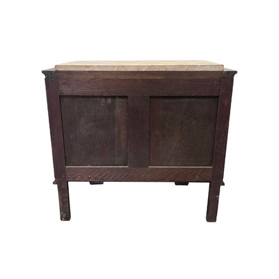 Image 1 of Art Deco bedside table with marble top