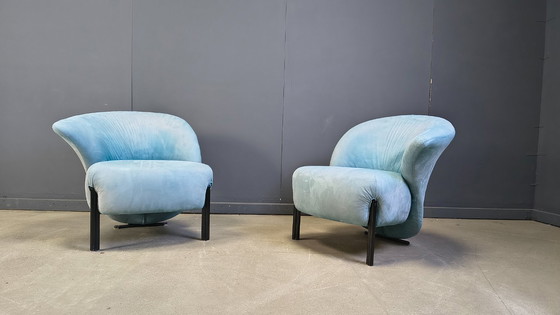 Image 1 of Ein Paar Calla-Loungesessel von Saporiti, 1980er Jahre