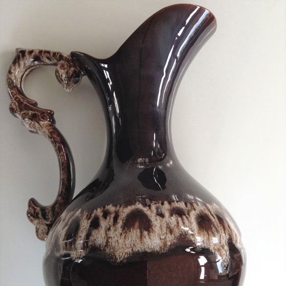 Image 1 of Mid - Century Ceramic Vintage Vase/Jug With Dripping Glaze