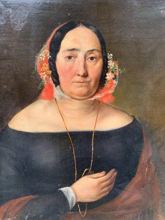 19th Century Oil on Canvas Portrait of a Lady, Paintings & Drawings (photo 2 of 7)