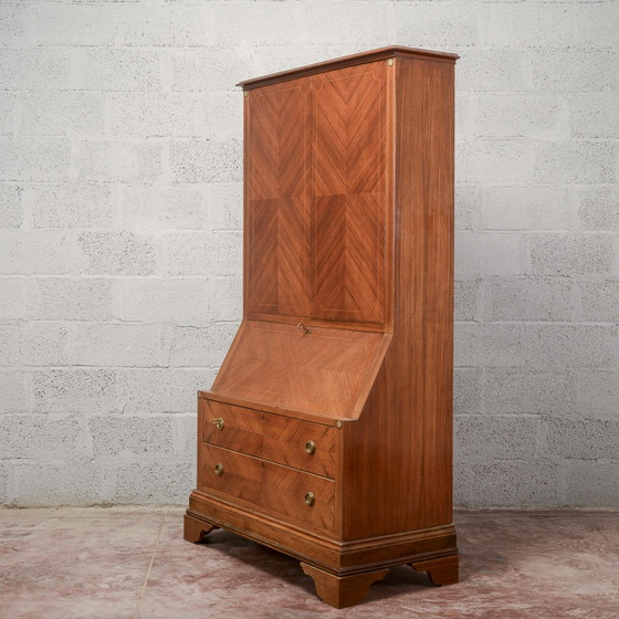 Art Deco Drop-Front Trumeau Credenza – Specchi, Legno (photo 7 of 17)