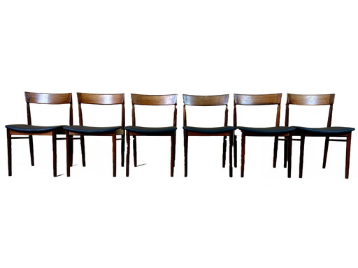 6x Henry Rosengren Hansen Modèle 39 Chaises de salle à manger Brande Industrie du meuble en palissandre