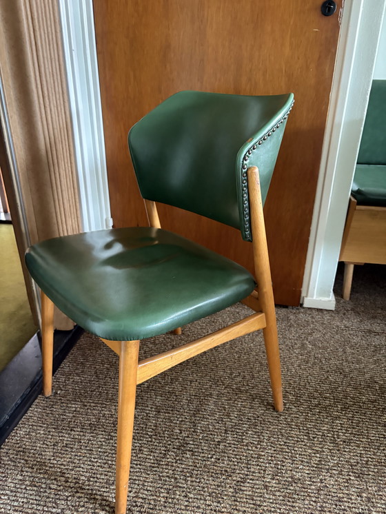 Image 1 of Retro vintage duitse hoekbank met kaarttafel, stoelen en krukjes