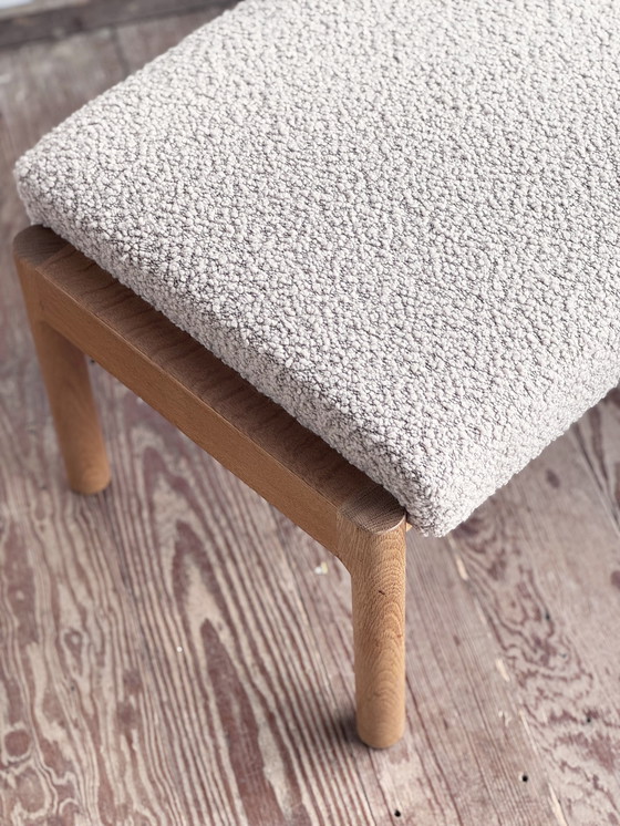 Image 1 of Mid Century Deense Ottoman door Ole Wanscher, Eikenhout, 1950