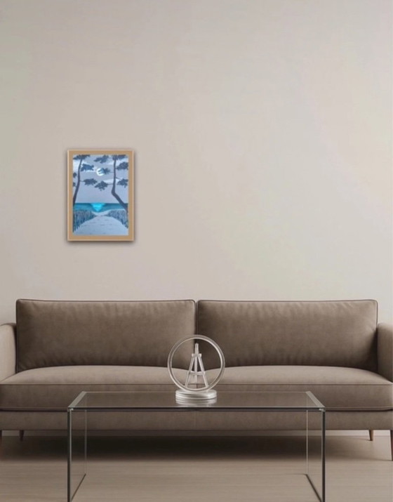 Image 1 of Inchiostro su carta tinta di blu. Dimensioni 30x21 cm.