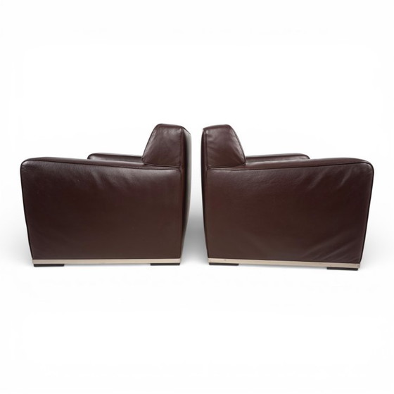 Image 1 of Ensemble de 2 fauteuils en cuir B&B Italia Maxalto Apta Imprimatur par Antonio Citterio, 1999