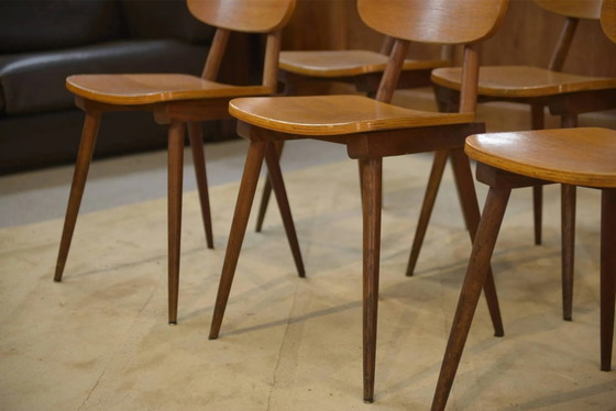 Set di 6 sedie in rovere degli anni '60. – Sedie da pranzo, Legno, Vintage (photo 6 of 13)