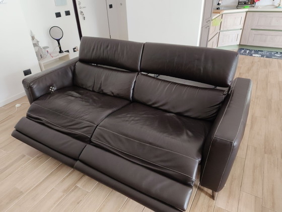 Natuzzi Sofa – Leder, Metall (photo 3 of 11)