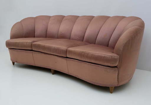 Gio Ponti Mid-Century Modern Rare Italian Curved Sofa "Casa e Giardino" 1936