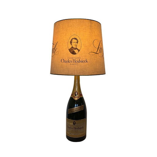 Charles Heidsieck champagne bottle table lamp, 80s/90s