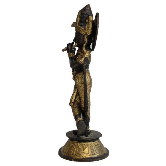 Antique bronze Krishna statue with flute, India, 19th century – Sculpture (photo 6 of 11)