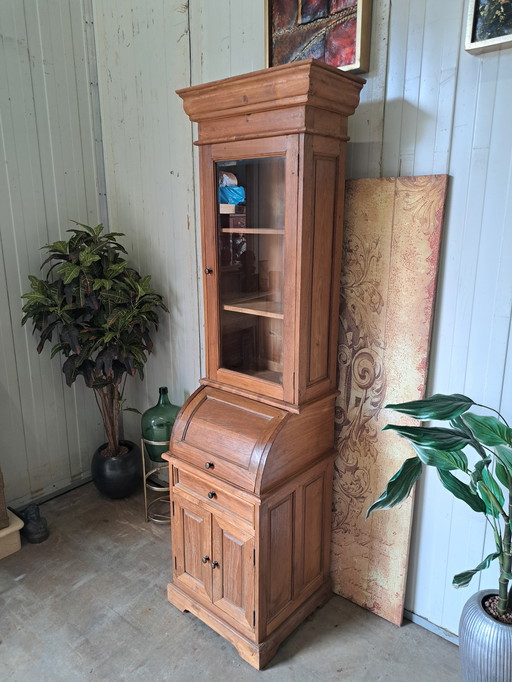 Teak display cabinet, china cabinet, sideboard cabinet dim, 54x50cm and 212cm high
