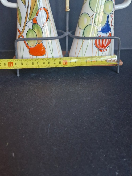 Image 1 of Rometti Keramik Öl- und Essig-Set aus den 1960er Jahren