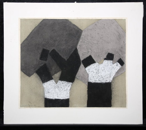 Keidel, Barbara - Two street trees - 1994 - mixed media - hand-signed unique specimen