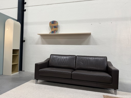Leolux Antonia 3-Sitzer-Sofa, braunes Leder