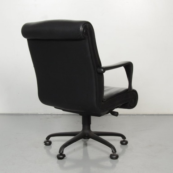 Poltrona Frau Fauteuil, Zwart Leder – Bureaustoelen, Leather, Metal (photo 4 of 7)