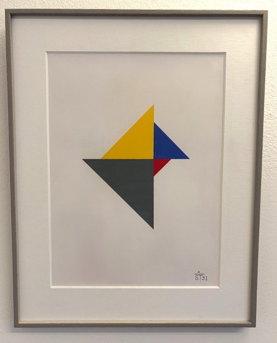 Image 1 of Anton Stankowski – Conjunto de tres pruebas artísticas de geometría abstracta - Serigrafías (1993)