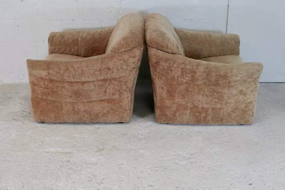 Image 1 of 2x Fauteuil Velours "Caramel Blond"