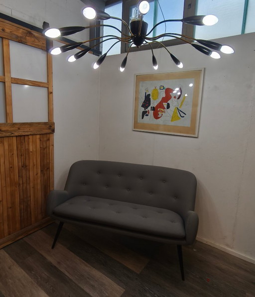  50er-Jahre-Deckenleuchte/Sputnikleuchte, 12-flammig   