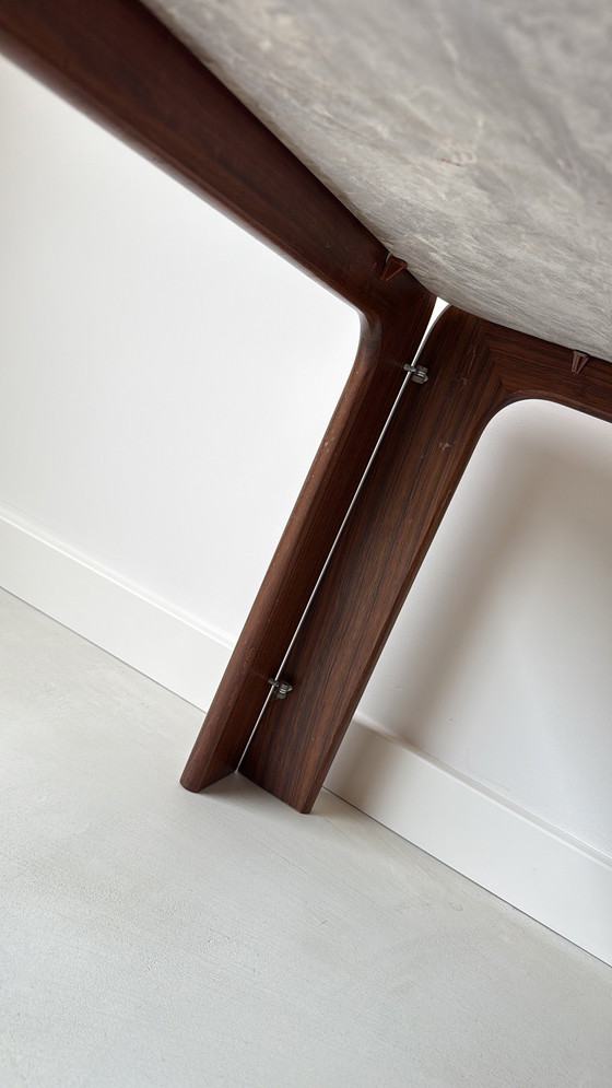 Image 1 of Vintage Wooden Coffee Table with Marble Top