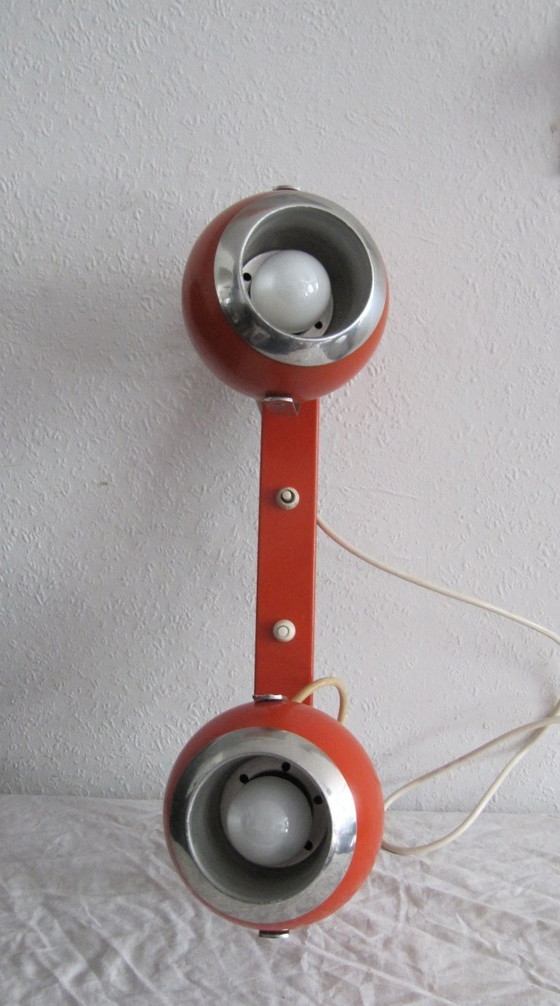 Image 1 of Herda Eyeball Doppelwandleuchte orange Space Age