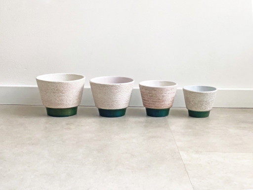 4 pots de fleurs vintage en céramique ADCO – plantenbak, Ceramic
