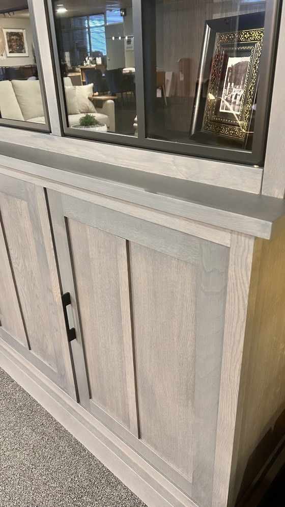 Image 1 of Oak sideboard with display doors BKS - Staphorst