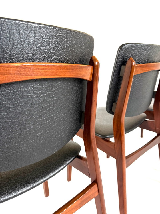 Set of 4 vintage Danish Dining chairs, 1970s – Metal, Wood (photo 5 of 10)