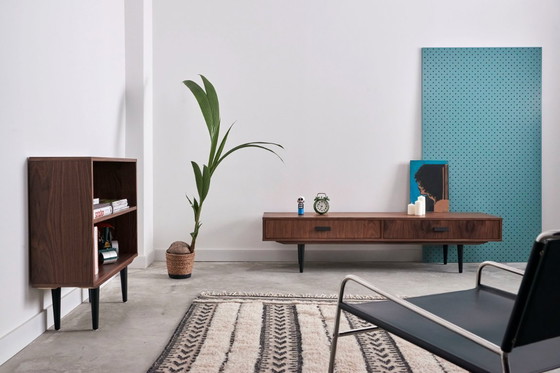 Image 1 of Walnut lowboard 2 drawers - L02