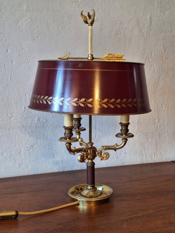 Image 1 of Lampe de table en laiton Maison Lucien Gau, style français milieu du siècle