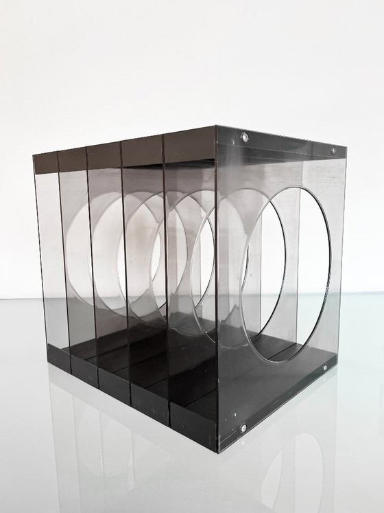 Image 1 of Boîtier de disque vinyle vintage en plexiglas, style Space Age