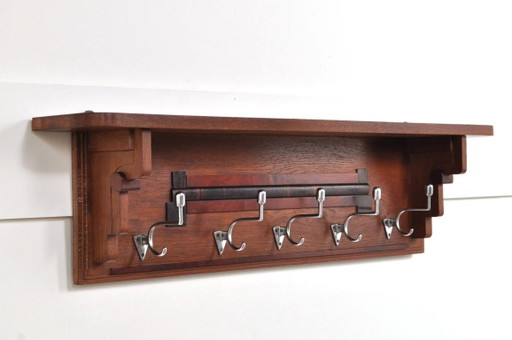 Art Deco coat rack in oak, 1930s
