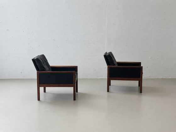 Image 1 of Set van 2 loungestoelen van Hans Olsen voor Juul Kristensen, Denemarken, jaren 1950.
