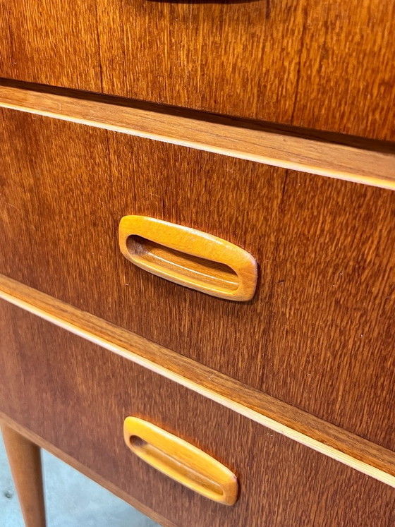 Vintage Teak Chest of Drawers, Sweden 1960s, Wood, Brown, Mid Century Modern (photo 10 of 14)