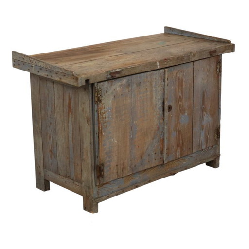Characterful Old Blue Workbench Sideboard