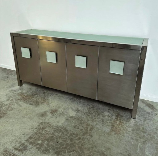 Buffet lourd en acier inoxydable avec verre au lait