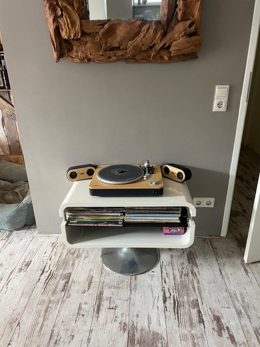 70's Vintage Space Age Side Table Draaibaar – bijzettafels, Metal, Plastic