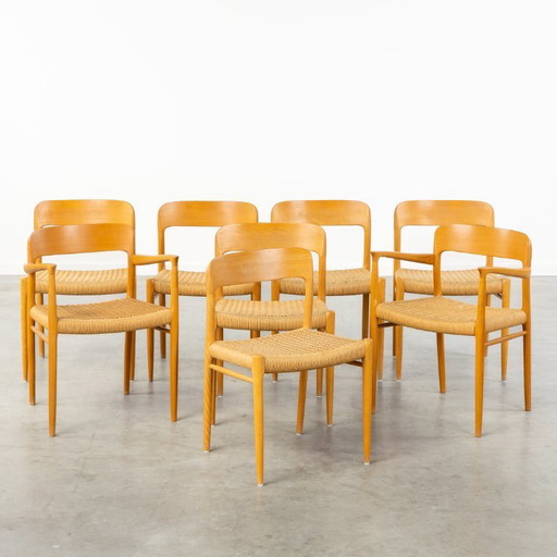 Ensemble de 8 chaises de Niels Otto Møller (modèles 75 et 56)