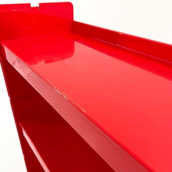 Image 1 of Rode modulaire Jeep-boekenkast van De Pas, D'Urbino en Lomazzi voor BBB, jaren 70.