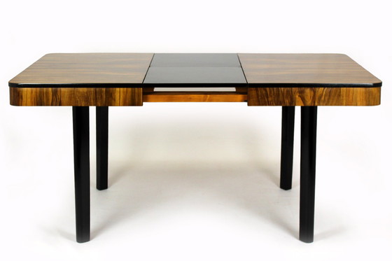 Image 1 of Table de salle à manger pliante en noyer par Jindřich Halabala pour Drevotvar, années 1940