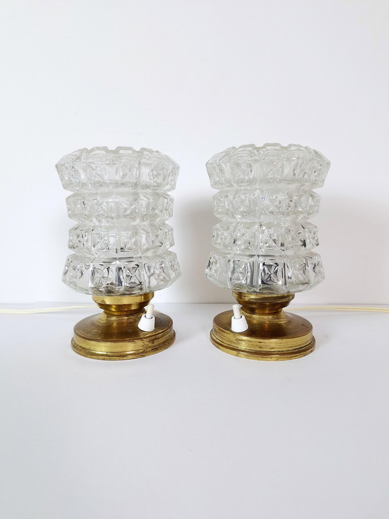 Image 1 of Pair of Vintage Table Lamps, Mid-Century Modern Lamps, 70's Desk Lamps, Bedside Lights, Nightstand Lights, Space Age Lamps