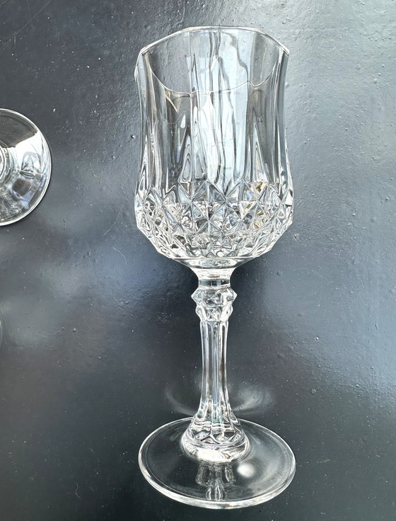 Image 1 of 12 verres à vin 15 cm Cristal d'Arques modèle Lonchamp Vintage