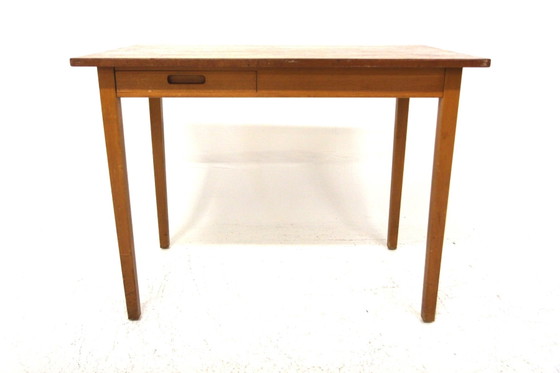 Bureau Scandinave Vintage en Teck, Sweden, 1960, Bureaux, Scandinavian (photo 2 sur 7)