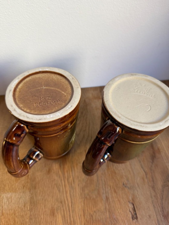 Bechyně Keramik-Bierkrug – Pilsner Urquell & Samson, Tschechoslowakei, 0,5L – Bechyne, Tafelgeschirr (photo 10 of 11)