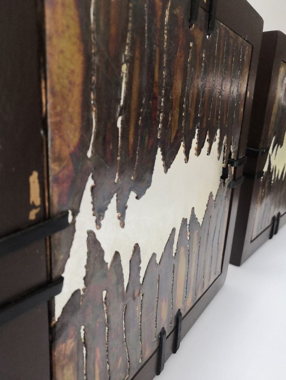 Image 1 of Paar Ravi Sing for Lightworks Brutalist wandlampen, jaren 80