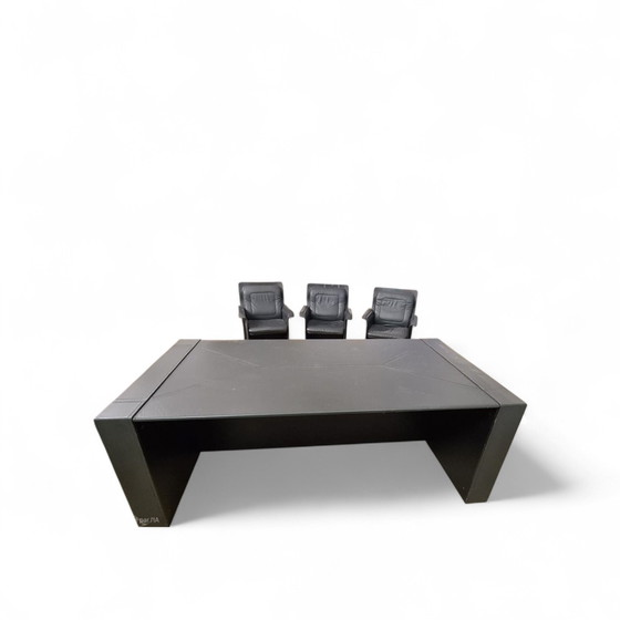 Image 1 of Juego completo de escritorio de cuero - Guido Faleschini - (7 piezas)