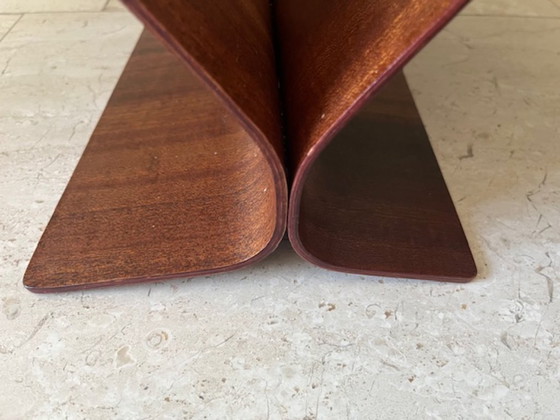 Image 1 of Vintage Umbra Magazine Rack in Bent Wood – Scandinavian Design 1980s