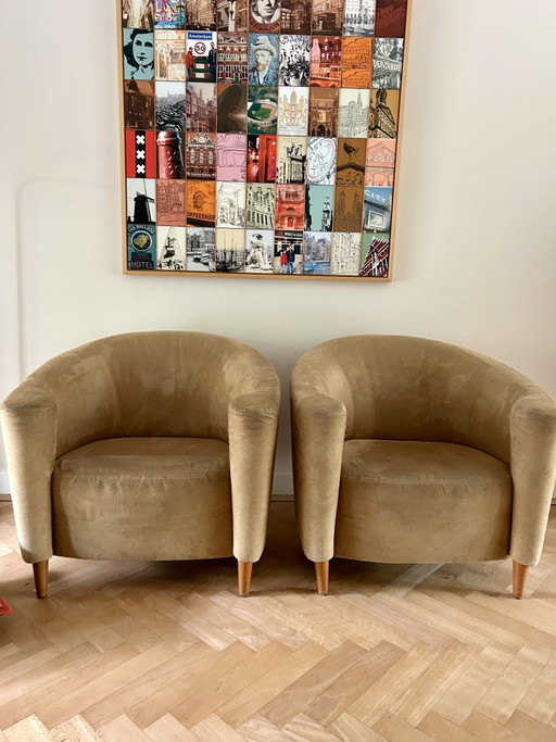 2 sillones Arx Gelderland Milos color beige, ante liso/Alcantara – fauteuils, Leather