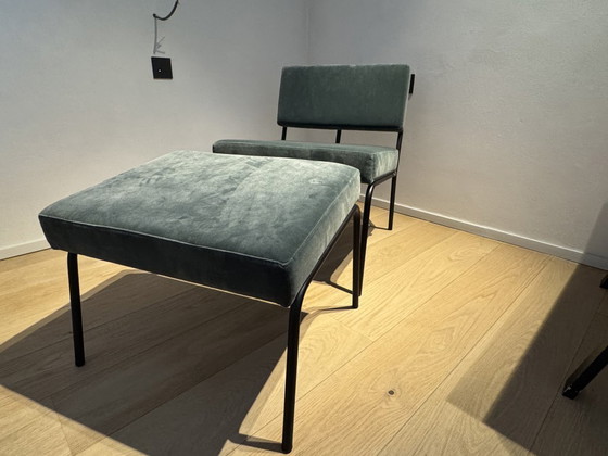 Image 1 of Fauteuil lounge Fest Monday + repose-pieds Royal 44 Turquoise